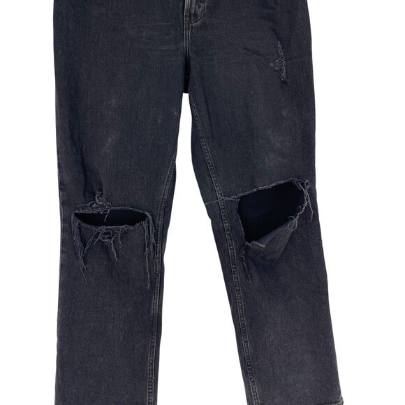 Abercrombie & Fitch 90s Ultra High Rise Straight Jeans Black Size 30 / 10 SHORT - Picture 3 of 8